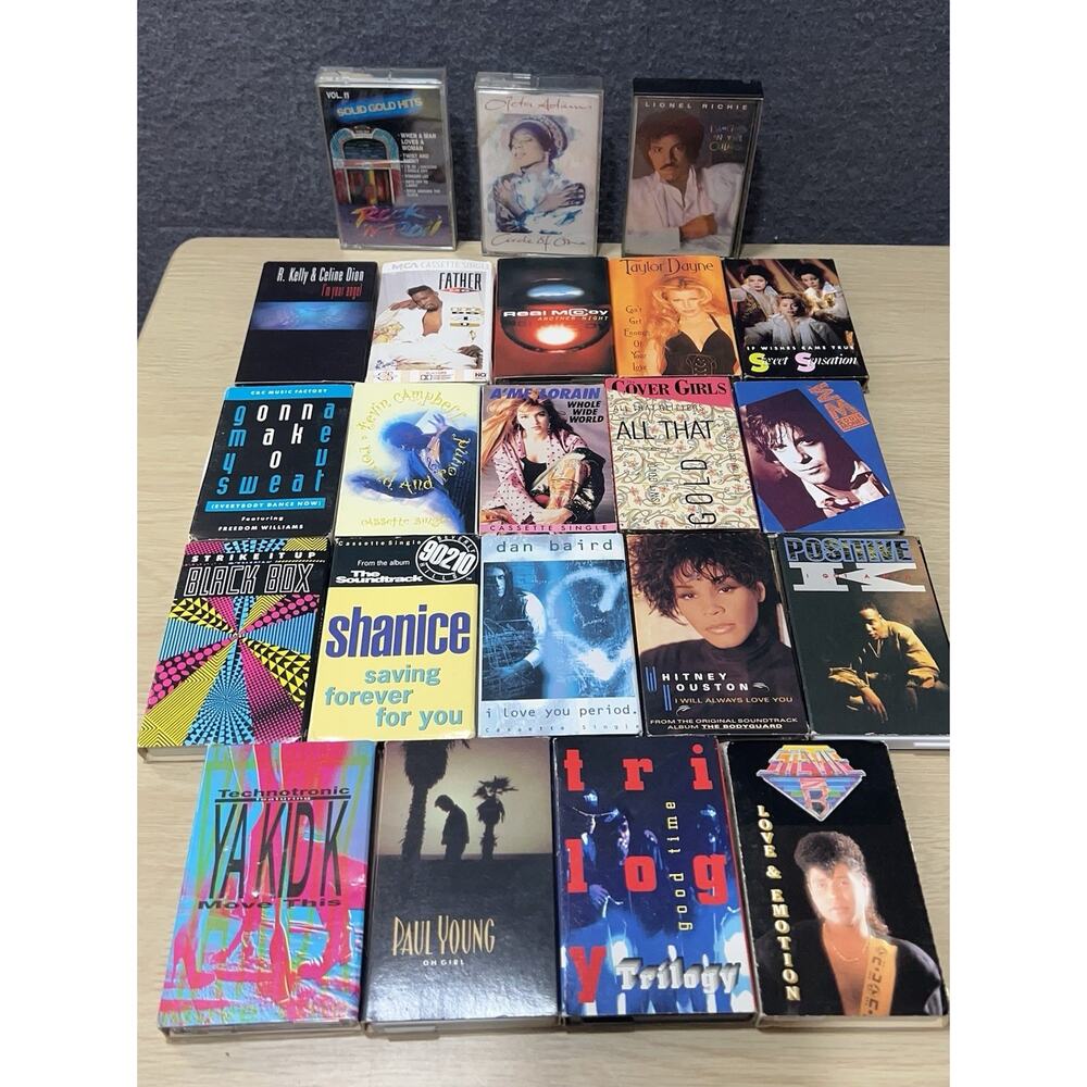 Lot of 22 (Variety ) Music Cassettes With Case Great Condition Different Artist